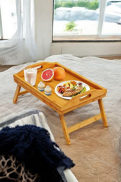 NEWNOW Bamboo Society Tray Footed Pleasure Tray Bamboo Tray