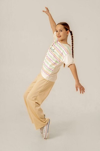 HAUSEkids 8-12 Years Line Cotto Girl's Suit -Latte