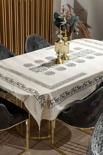 RH Rosehan Ethnic Patterned Hand Printed Tablecloth