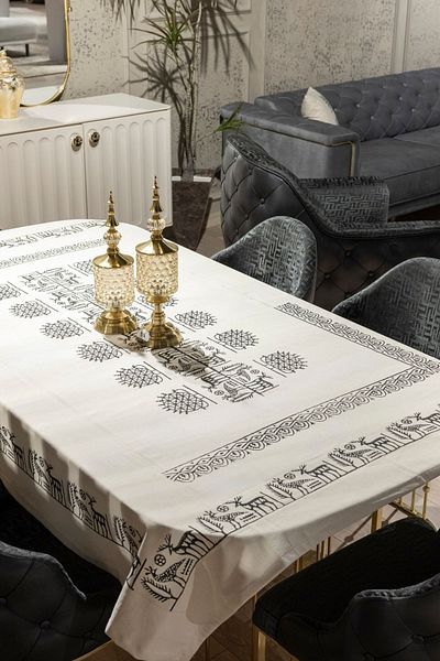 RH Rosehan Ethnic Patterned Hand Printed Tablecloth
