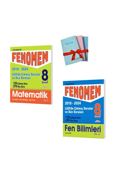Fenomen Yayıncılık 8 FEN B + MATEMATİK Çıkmış Sorular Ve İkiz Soruları Seti (...
