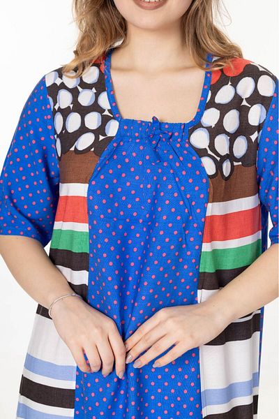 mervemoda Rochie lungă de vară cu mâneci scurte de damă