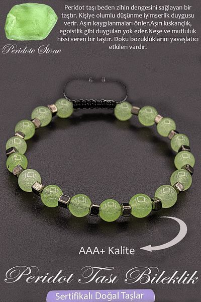 Erilsa Certified Aaa+ Quality Real Terahertz - Peridot Stone Bracelet