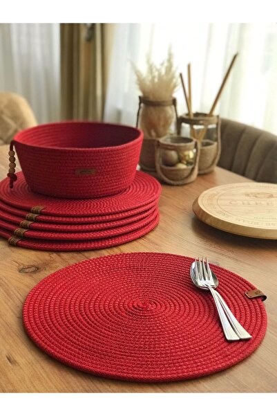 ogbemyworld Set de plăci, servire americană, pâine, coș, 6 plăci 1 pâine