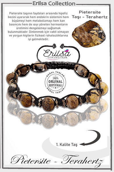 Erilsa AAA+ Terahertz Pietersite - أحجار كريمة حقيقية، تعديل السوار منخفض الق...