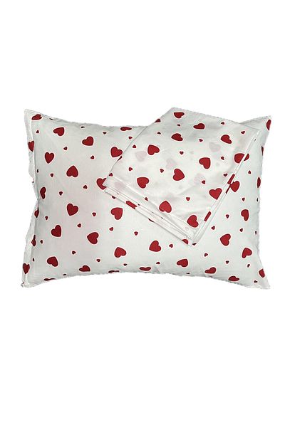 Y YAĞIZ HOME COLLECTION Hearted Double Pillowcases Set of 2 (50X 70 cm)