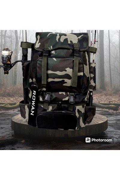 ROWAN ÇANTA Σακίδιο πλάτης Camping και Fishing με θερμικό κάτω διαμέρισμα, πόρπη και δέσιμο στη μέση, Μέγεθος 62*41*22cm