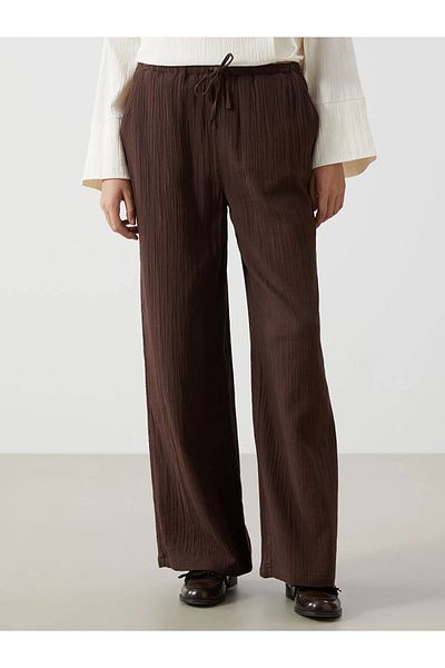 LC Waikiki Vision Women's Textured Pants with Elastic Waist