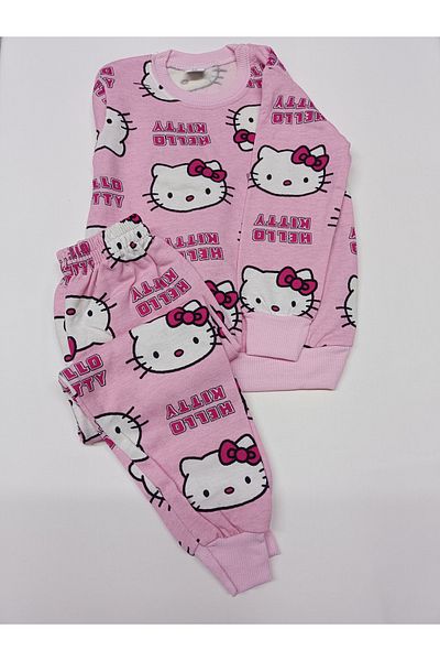 ÖZNUR GÖZÜBEK Girl's Pink Hello Kitty Print Pajamas