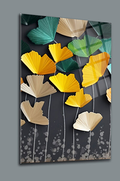 glassartdesign Frunze de plante Pictură pe sticlă Pictură abstractă Pictură s...