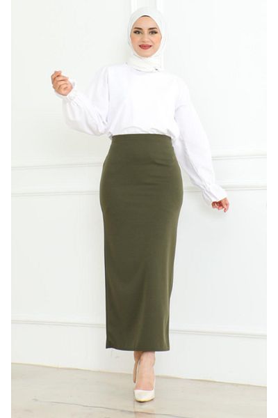 asilmoda Ίσια μακριά μαύρη pencil φούστα