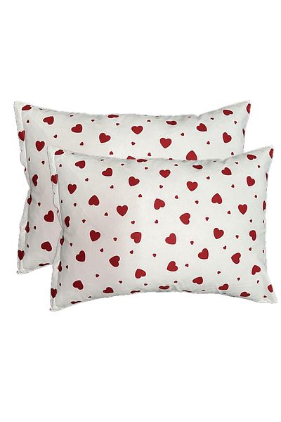 Y YAĞIZ HOME COLLECTION Hearted Double Pillowcases Set of 2 (50X 70 cm)