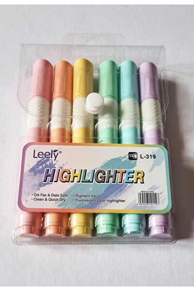 Modellino 6'lı Leely Highlighter Pastel Fosforlu Kalem Jumbo XL Kalem Typ L-319