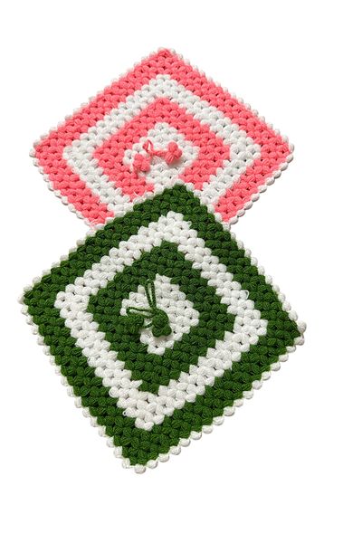 SERMER PAZARLAMA Bathroom Washcloth 2 Hand Knitted Hand Embroidered Bathroom Washcloth