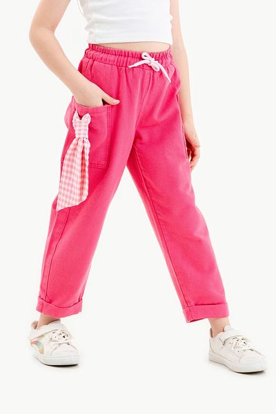 GİYİCEM TEKSTİL Girl's Scarf Linen Trousers 2543