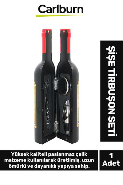 Carlburn Premium Stainless Steel Anti Tarnish Cork Cap Opener Bottle Corkscrew Set 14*6 cm