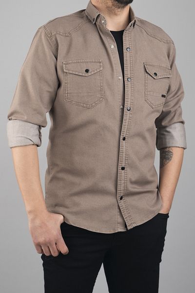 bombe Ανδρικό εποχιακό τζιν πουκάμισο Slim Fit
