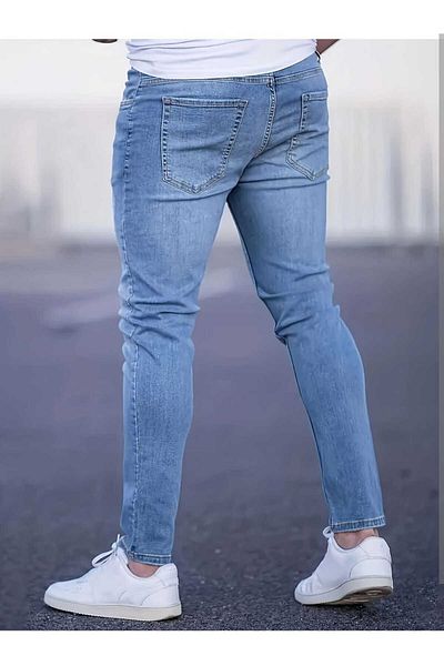 KING SEZAR Ανδρικό Μπλε Slim Fit Jean Παντελόνι Ανδρικό τζιν παντελόνι