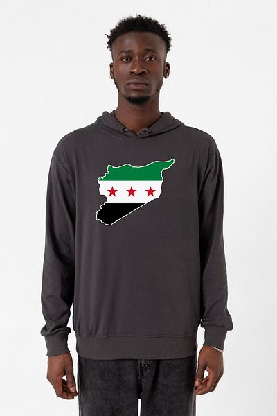 Tshirthane Ανδρική κουκούλα με κουκούλα Συρίας New Flag Smoked - 2ip