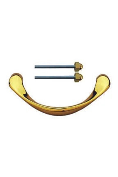 BİRDAL Çelik Kapı Hilal Çekme Kolu - 22 Cm - Sarı - Delik Mesafesi 19.2 Cm