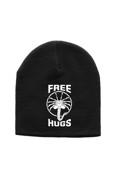 Tshirthane Безплатна черна плетена шапка Facehugger Hugs