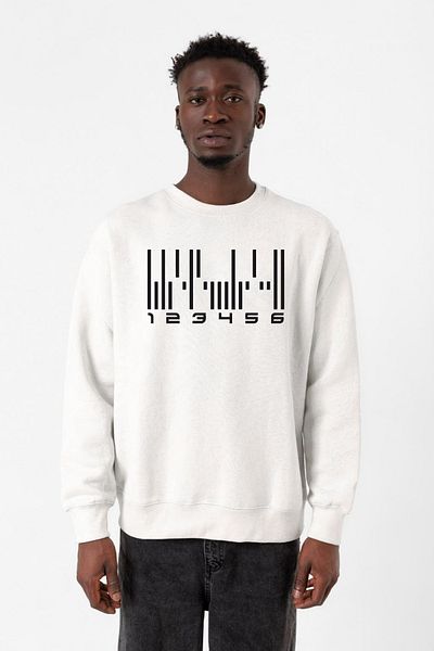 Tshirthane Dark Matter The Android Barcode Λευκό ανδρικό φούτερ 2ip