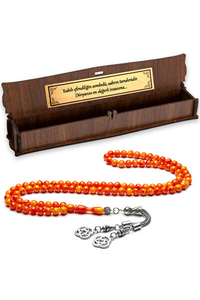OTTOTESBİH Hediyelik Tesbih, 6mm Namaz Tesbihi, Beyrut Damla Kehribarı Tespih, 99luk Tespih