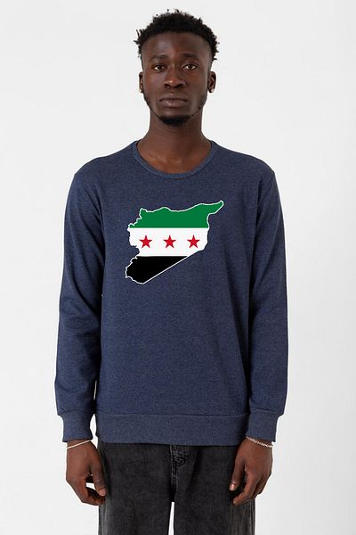 Tshirthane Мъжки суитшърт 2ip с ново знаме на Сирия в индиго цвят