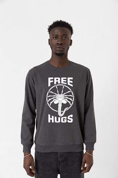 Tshirthane Δωρεάν φούτερ Facehugger Hugs Smoked ανδρικό φούτερ 2 ip