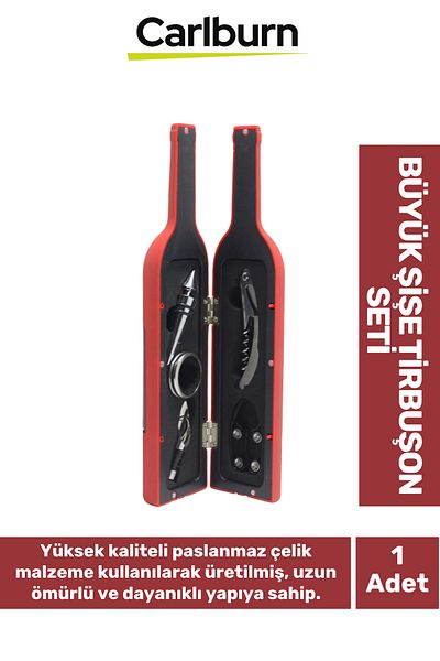 Carlburn Premium Stainless Steel Anti Tarnish Cork Wine Cap Opener Bottle Corkscrew Set 33*7 cm