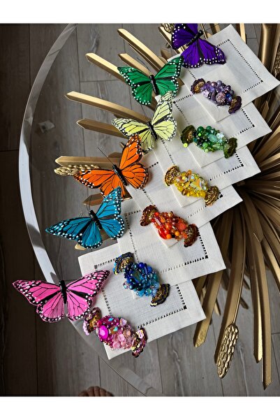 Hatice sakallı design 6 قطع من المناديل ذات التصميم الخاص بحجر الكريستال والق...