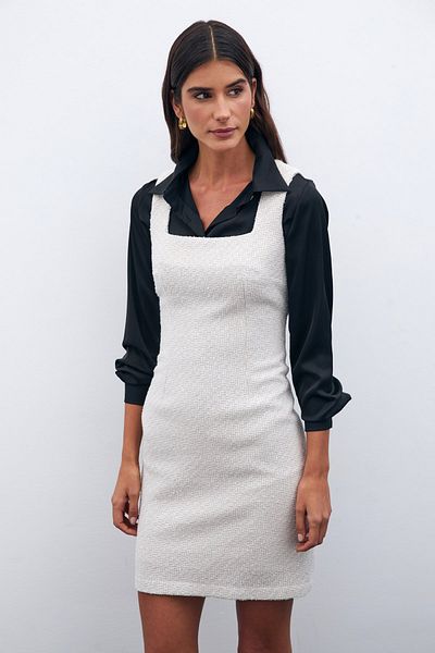 Sateen فستان تويد صغير