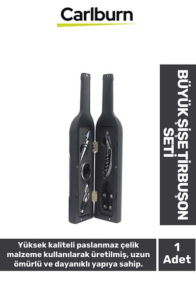 Carlburn Premium Stainless Steel Anti Tarnish Cork Wine Cap Opener Bottle Corkscrew Set 33*7 cm