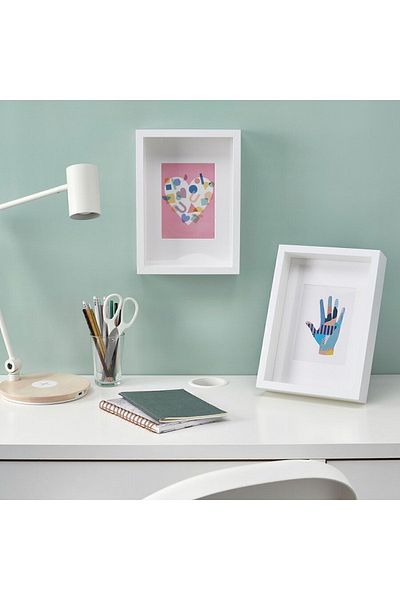 IKEA Sannahed 21x30 Cm A4 White Flower Deep Box Frame Wooden Photo Picture Frame