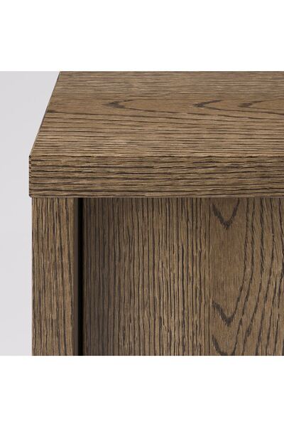 IKEA sürgü kapaklı dolap, meşe kaplama-kahverengi, 82x37x120 cm