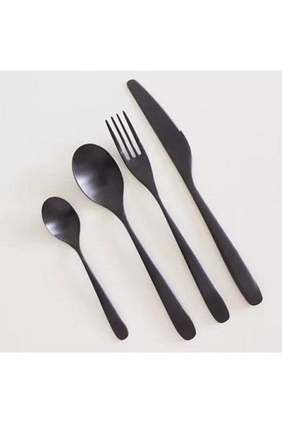 IKEA Tıllagd Cutlery Set, Black, 24 Pieces, Stainless Steel