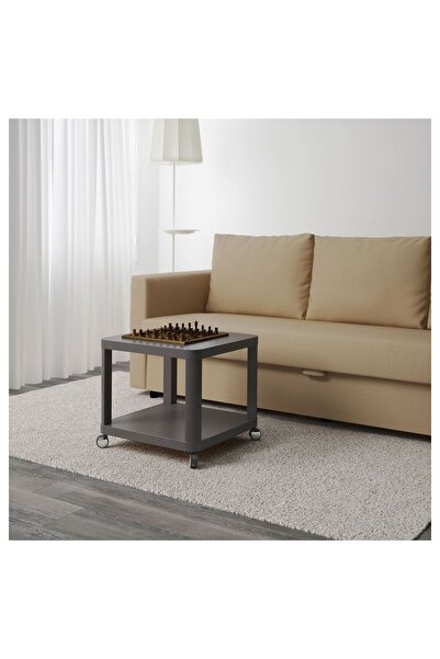 IKEA Tekerlekli Yan Sehpa, Uzunluk: 50 cm  Genişlik: 50 cm  Yükseklik: 45 cm