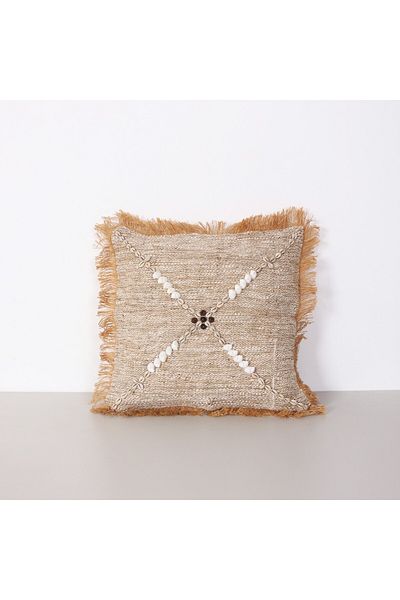 Mylamp Husă de pernă Boho Seashell din in natural
