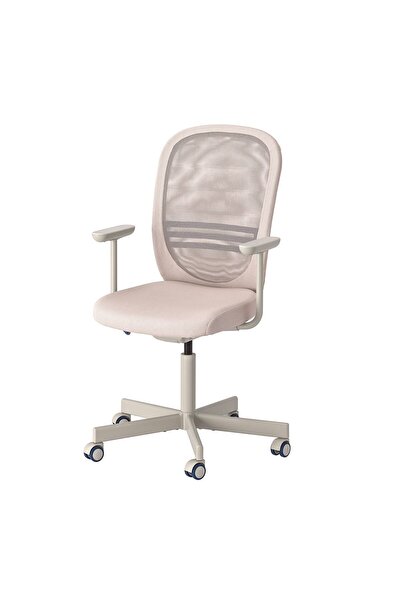 IKEA ergonomik çalışma sandalyesi, siyah-bej, kolçaklı