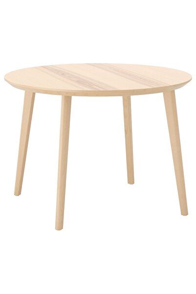 IKEA yuvarlak mutfak masası, dişbudak kaplama, 4 kişilik, 105 cm