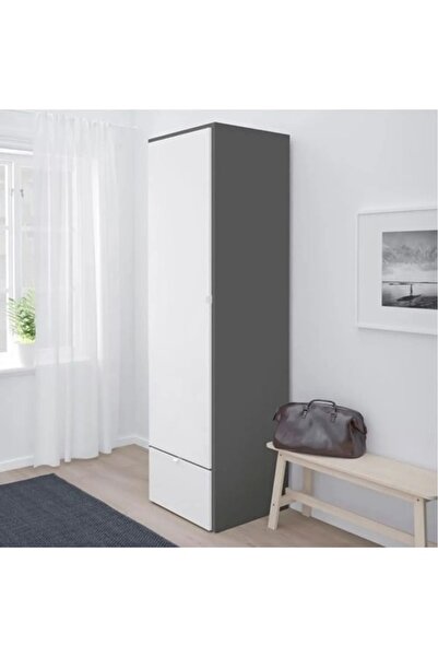 IKEA NEMOSTORE IKEA VISTHUS gardırop, gri-beyaz, 63x59x216 cm