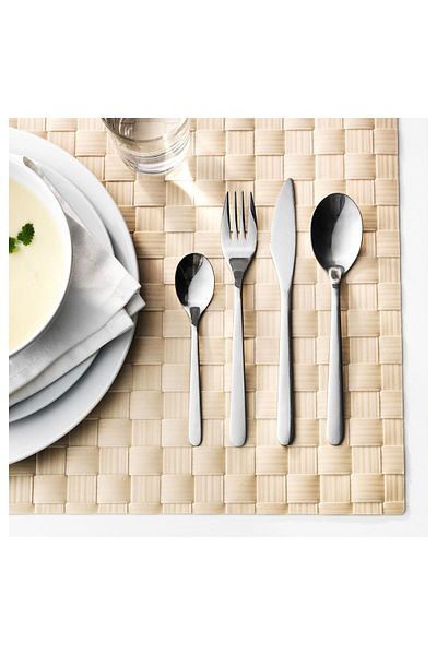 IKEA Förnuft 24 Pieces - Stainless Steel Color Fork and Spoon Knife Set for 6