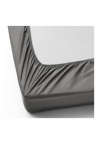 IKEA Double Fitted Sheet, Gray Color Size 160X200 cm Cotton