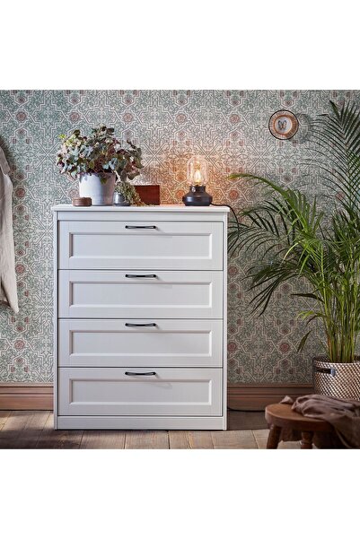 IKEA 4 çekmeceli şifonyer, beyaz, 82x104 cm