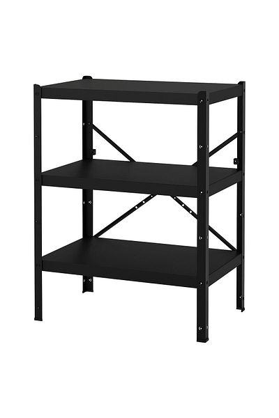 IKEA Black BROR Shelving Unit - 85x55x110 cm