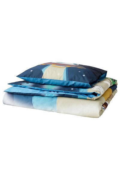 IKEA Children's Duvet Cover Set Space Themed Aftonsparv Multicolor 150X200 Cotton-Liyosel