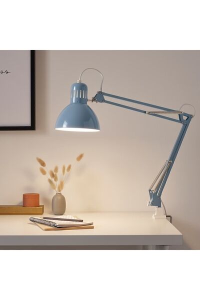 IKEA Tertıal Açık Mavi Çalışma Masası Lambası Ofis Ev Hareketli Çizim Lambası