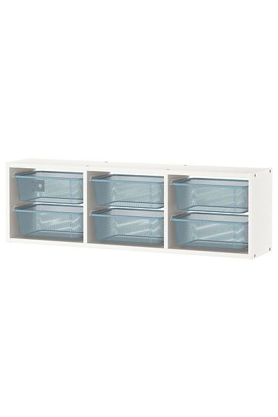 IKEA Toy Storage Unit, White, Width: 99 cm Depth: 21 cm Height: 30 cm