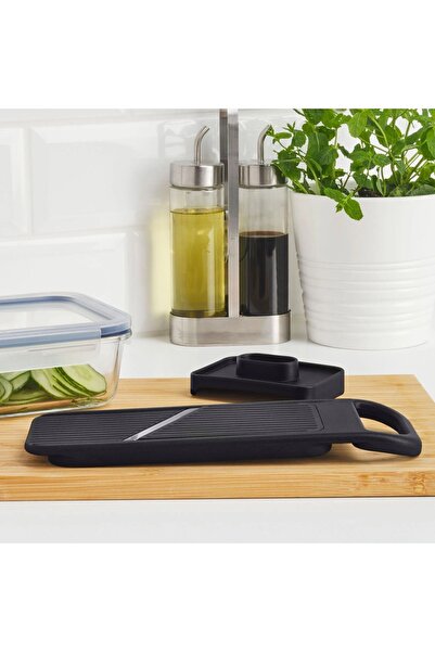 IKEA Saplı Dilimleme Aparatı İkea Siyah Dilimleyici 3 Ölçülü Paslanmaz Çelik Bıçaklı Rende