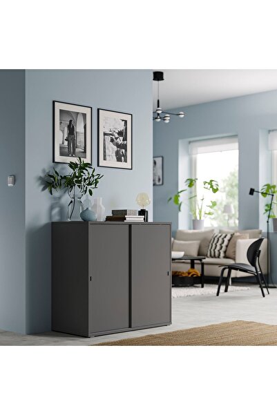 IKEA dolap, koyu gri, 95x47x90 cm